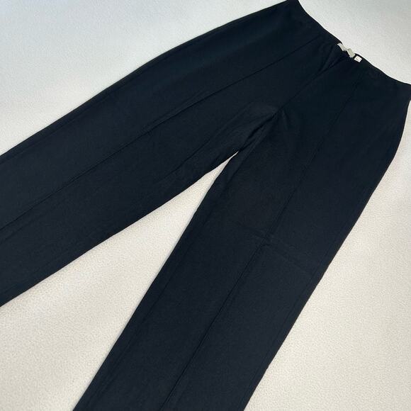 Vince Womens Size 10 Cozy Wool-Blend Mid-Rise Stitch-Front Pant Black V977222278 - Picture 1 of 8